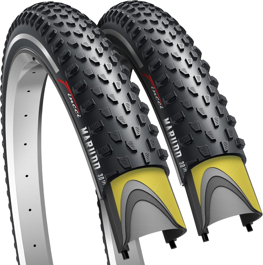 Fincci Marudo 29 x 2.10 Inch Bike Tire, 52-622, Reflective Wall, Foldable, Tough & Durable Nylon Rubber, Kevlar Bead, Set of 2  Compatible with MTB, Gravel & Hybrid Bicycles