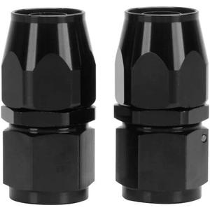 LokoCar 6AN Hose End Fitting 0 Degree Straight Swivel For CPE Braided Hose Black 2Pcs