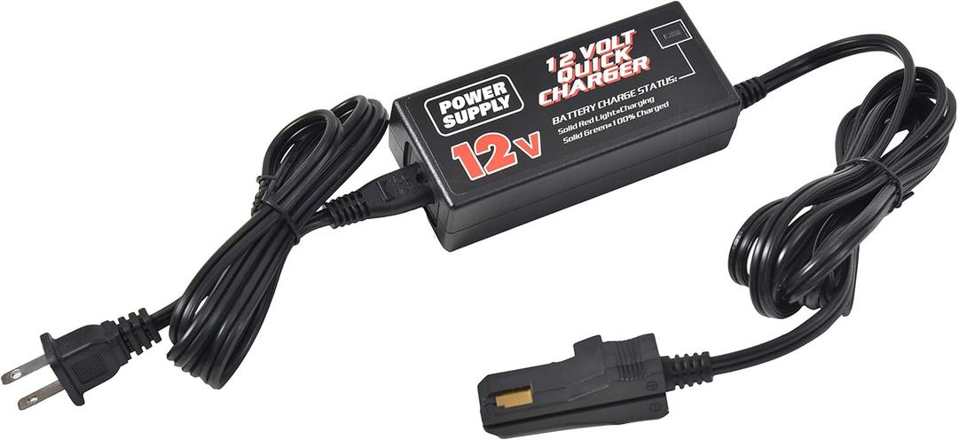 12 Volt Quick Battery Charger for Fisher-Price for Power Wheels Grey and Orange Top Battery for Ford F150 Raptor/Dune Race/for Jeep Wrangler SUV Children Ride on Car