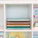 We R Memory Keepers 12x12 Inch Paper Trays, for Storing Paper, Embellishments, Tools, and More, Organization System, 4-Pack of Acrylic Trays, Easy Assembly, and Storage