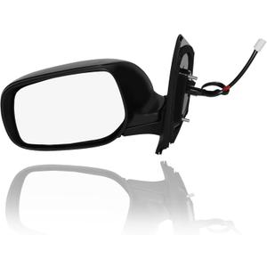 PM Auto Left Driver Side Mirror, Power Non-Heated Paintable Manual Folding View Mirror Replacement For 2007-2012 Toyota Yaris