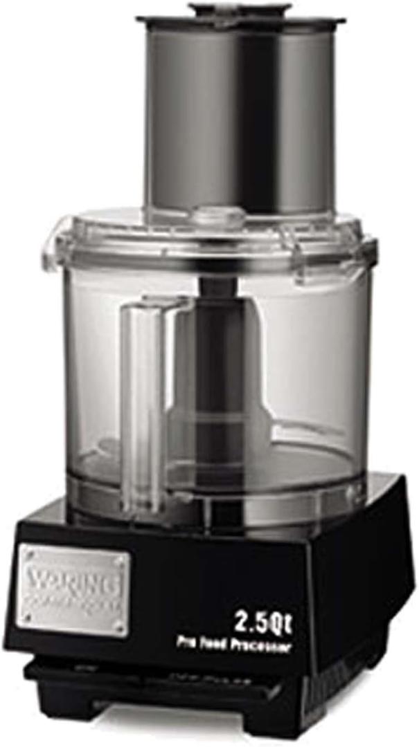 Waring Commercial WFP11S 2.5 Quart Food Processor, 3/4 HP Motor, Extra Large Feed Tube, Patented LiquiLock Seal Bowl System, Includes Grating, Shredding, Slicing, Whipping Disc and a Standard S blade for Chopping, Pureeing, and Emulsyfying, 120V, 5-15 Phase Plug