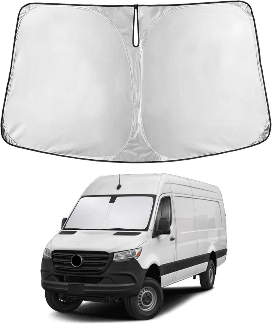 EcoNour Windshield Sunshade Compatible for Freightliner/Mercedes Benz Sprinter 2007-2024 2025 2026, Sun Visor for Front Windshield & Window Sun Shade Cover, UV Heat Protector, Car Accessories