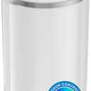 iTouchless 8 Gallon Trash Can with Odor Filter, White Stainless Steel Trashcan Round Garbage Bin for Home Office Work Bedroom Living Room Garage Large Capacity Slim Wastebasket