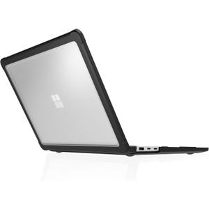 STM Dux Case for Microsoft Surface Laptop 7th Edition (13.8") Slim Rugged Protective Shell with Transparent Back, Non-Slip Feet, Open-Hinge Cooling, TPU Clip-On Design Black