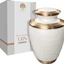 Cremation Urn for Human Ashes  Adult Brass Urn for Men or Women up to 200lbs  Handcrafted Memorial Burial Container  Suitable for Funeral or Display (Eternal Elegance)