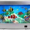 Lightahead Sensory Artificial Aquarium Lamp  LED Virtual Fake Fish Tank with Moving Marine Life Animation Ocean in Motion Relaxing Ocean Scene Night Light for Kids and Adults (Marine Life A)