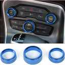 Voodonala Air Conditioner Switch CD Button Knob for Dodge Challenger 2015-2024 Charger Chrysler 300 300s 2015-2019, for RAM 2013-2018 (Aluminum Alloy Blue)