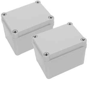 LeMotech Junction Box IP67 Waterproof Dustproof ABS Plastic Project Box for Electrical Outdoor Enclosure Gray 4.3 x 3.1 x 3.3 inch (110 x 80 x 85 mm),2 Pack