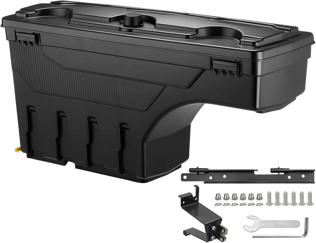 GEARLAST Truck Bed Storage Box With Password Lock For For 2019-2023 Chevy/GMC Silverado/Sierra 1500,Drivers Side,30L, Black