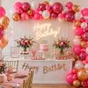 2 x Pink Balloons 60 Pack Hot Pink, Fuchsia, Rose Gold Chrome & White 12 Inch Latex Balloons for Pink Birthday Decorations, Baby Shower Girl, Bridal Shower, Balloon Garland Kit