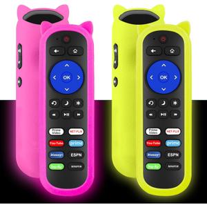 (Pack of 2) Remote Compatible with Roku Players and Roku TV Remote, for Roku Box 1 2 3 4,Roku Express/+, Premiere/+, Ultra and TCL Hisense Onn Element Philips Roku TV with Anti-Lost Case