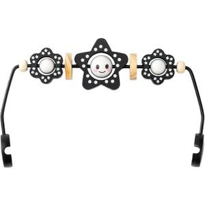 THE KENKYO Baby Bouncer Toy Bar Compatible with Baby Bjorn, Wooden Bouncer Toy Bar Attachment for Girls Boys, Funny Sensory Toy for Newborn to Toddler, Easy to Attach and Remove (Black)