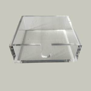 Clear Acrylic Luncheon Napkin Holder, 7x7x2 Inches, 6mm Thick, U-Shaped Design with Silicone Bumpers