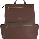 Vegan Leather Baby Backpack, with Front Zip Pocket (Chocolate)