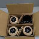 GBhome Large Coffee Mugs Set of 4, 16oz Handmade Stoneware Coffee Mugs Set with Large Handle for Cappuccino/Latte/Tea/Hot Cocoa, Dishwasher & Microwave Safe, Black