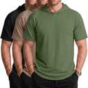 Neer 3 Pack Men's Short Sleeve Workout Hoodies, 3-Color, Large