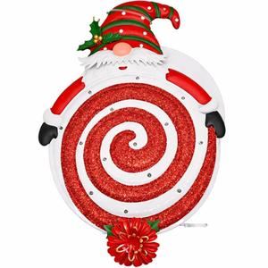 Solar Christmas Santa Stake with Red Glitter Lollipop Light