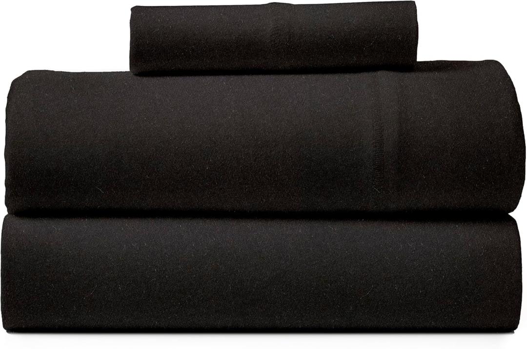 Road Trip America Jersey Sheets Set - Cotton (3 Pieces) All Seasonal Deep Pockets Soft Cozy Knit Stretchy Bed Sheets - Hotel and Residential Quality (Black, Twin)