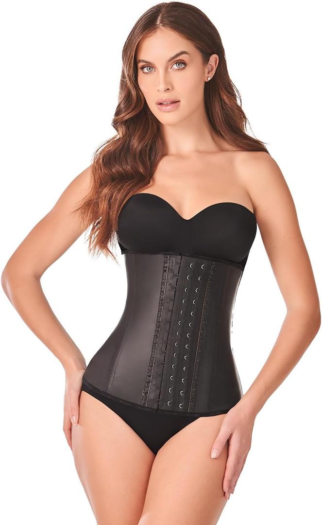 Ann Chery 2021 Latex Waist Trainer for Women |3 Hook Body Shaper|High Compression Colombian Waist Cincher |Daily & Sports Use (Black), L