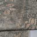 jinchan Round Rug 6ft Area Rugs Vintage Floral Distressed Design,Machine Washable Soft Non-Slip Low-Pile Ultra-Thin Circle Rug for Bedside Living Room Dining Room Bedroom (6' Round, Dark Green)