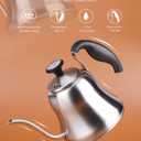 Tea Kettle with Thermometer for Stove Top Gooseneck Kettle, Pour Over Coffee Tea Pot, Goose Neck Tea Pot Stovetop, Hot Water Heater for Camping, Home & Kitchen, Stainless Steel - Small 28oz