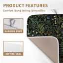Dish Drying Mat for Kitchen Counter Vintage Green Plant Fern Leaves Floral Drying Mats Absorbent Microfiber Black Dish Drainer Pad Reusable Washable Dish Draining Mats Medium 16x18 Inch