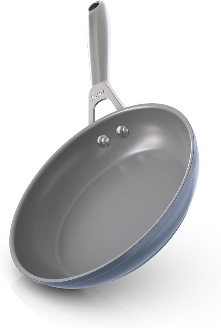 Ninja Ceramic Pro 8" Fry Pan, Non-Stick Pan, Nontoxic, PTFE Free, Ceramic Coated, Stainless Steel Handle, Stove and Oven Safe to 550F, All Stovetops & Induction Compatible, Midnight Blue, CW30020MM