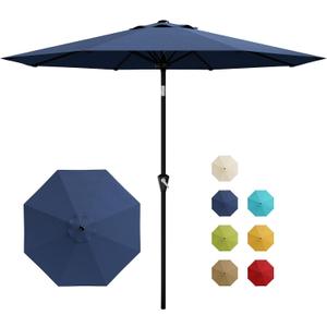 Garvee 10FT Patio Umbrella - Outdoor Table Umbrella with Smooth Crank Lift, Push Button Tilt and 8 Sturdy Ribs - Market Umbrella UV Protection Waterproof for Pool, Deck, Yard, Garden