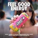 GHOST Energy Drink - 12-Pack, Sour Pink Lemonade, 16oz Cans - Energy & Focus & No Artificial Colors - 200mg of Natural Caffeine, L-Carnitine & Taurine - Gluten-Free & Vegan (EXP 08/02/25)