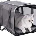 petisfam Soft Pet Carrier Bag for Cats and Puppy Under 20 lbs. Sturdy, Safe, Comfortable and Lightweight (Grey)