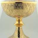 Christian Brands Solid Brass Ciborium with Cover, 9.5" Tall, Celtic Cross
Holds 400 Hosts, Gold Plated, Crosshatch Brushed Finish