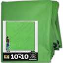 RENEGADE Industrial Strength Tarp | 10 x 10 | PFAS & PVC Free | Rip, Tear, UV & Waterproof | Ultra Tough Weather Protective Cover | Construction Agriculture Home Garden Patio Camping Boat Outdoor (Green)
