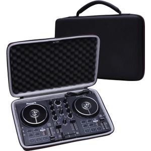 LTGEM DJ Mixer Case for Numark Party Mix II or Hercules DJControl Mix Ultra DJ Controller, Internal Dimensions: 13.5 * 8.3 * 1.2 (Case only) (Outer Black+Inner White)