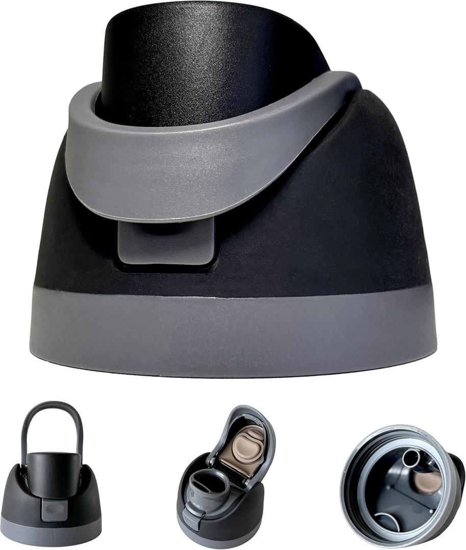 Replacement Lid for Owala FreeSip - Water Bottle Cover, BPA-Free, Leak-Proof, Compatible with 24oz, 32oz, 40oz Stainless Steel & 26oz Clear Tritan Bottles (Black)