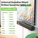 USX MOUNT Soundbar Mount for Samsung, Sony, LG, Vizio, Bose, Onn & More Sound Bar Mounts-Universal Soundbar Mounting Bracket Under TV, Floating Speaker Wall Mount 1 Pair Soundbar Shelf