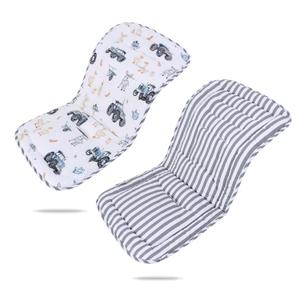 Baby Stroller Cushion,Infant Car Seat Insert-Reversible Universal Breathable and Soft Newborn Stroller Mat,100% Cotton Cover Toddler Seat Pad Liner-34x78cm,1 Pack(Car+Gray Stripes)