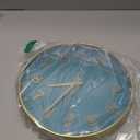 HZDHCLH Teal and Gold Wall Clocks Battery Operated 12 inch Silent Non Ticking Modern Wall Clock for Living Room Bedroom Kitchen Office Decor