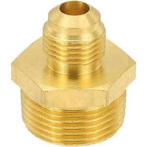 PATIKIL Brass Flare Coupling Fitting, 3/4" Male NPT x 3/8" Male Flare Thread Brass Pipe Fitting Connector Tubing Adapter Coupler Reducer for Propane, Fuel, Oil, Gas Systems