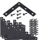 8PCS 3.23 x 3.23 L Shape Flat Metal Frame Bracket, 90 Degree Right Angle Corner Brace, Stainless Steel Mending Plate for Wood with 40PCS Screws (82 x 82 x 0.19 mm / 3.23 x 3.23 x 0.07 in)