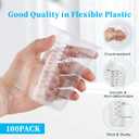 100 PACK Plastic Measuring Cups, 10 oz Disposable Mixing Cups with 100 Wooden Mixing Sticks, Can Be Used for Epoxy Resin, Liquid Measuring, Paint, Cooking and Baking