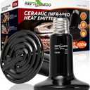 REPTI ZOO 100W Reptile Heat Lamp 2Pack Ceramic Heat Emitter Night Heat Lamp Bulbs Reptile Terrarium Heat lamp Tank Heat Bulb for Turtle Bearded Dragon Gecko Lizard Snake Chicken E26