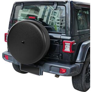 MOONET Tire Cover with Camera Hole, for Jeep Wrangler JL with Back-up Camera, Sport & Sahara (2018-2025), Fits 245/75R17, 255/75R17, 255/70R18 (Black)