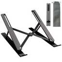 klinkleay Foldable Laptop Stand for Desk, Adjustable Aluminum Holder for MacBook/iPad up to 18", Portable & Lightweight with Anti-Slip Silicone, Sturdy Metal Base for Travel (Black)