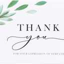 Gooji Thank You Cards for Funeral  20 pcs Sympathy Acknowledgement Cards  Elegant and Classy Watercolor Design - Matching Peel-and-Seal White Envelopes Included  Bulk 4 x 6-inch Thank You Notes