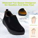 OrthoComfoot Men's Orthopedic Wide Winter Slippers with Arch Support: Comfortable Diabetic Loafers for Plantar Fasciitis, Casual Warm Orthotic Walking Shoes for Foot and Heel (Black)