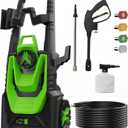 Pressure Washer -5000PSI Power Washer 500ML Foam Canno with Pressure Washers 4 Quick Connect Nozzles for Cars Patios Driveway (Green)