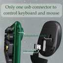 x UBOTIE Colorful Wireless Keyboard and Mouse, Full-Sized Office Keyboard with Typewriter Flexible Keys, 2.4GHz Dropout-Free Connection, Wrist Rest, Optical Mouse for PC Laptop(Black Green)