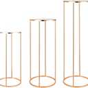 Cylinder Pedestal Stand for Party Metal 3pcs, Cilindros Para Decoraciones De Fiestas, Round Cake Pedestal Tables for Wedding Display, Ecent Decor, Floral Plant, Birthday Backdrop- Gold