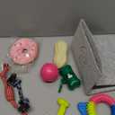 20Pcs Puppy Chew Toys for Teething, Dog Chew Toys with Rope Toy, Pet Dog Toothbrush, Treat Balls, Plush Toys and Squeaky Toys for Small Medium Dogs with Basket